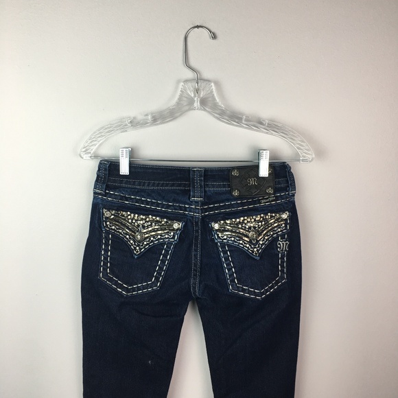 Miss Me straight leg jeans bling back pocket 26 - Picture 4 of 6